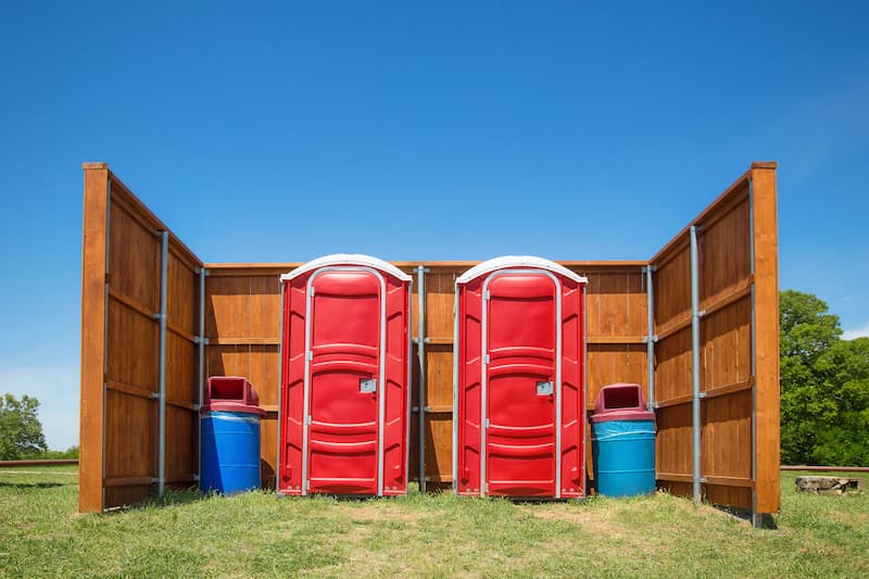 Short-term porta potty units staged for delivery in Baltimore, Maryland