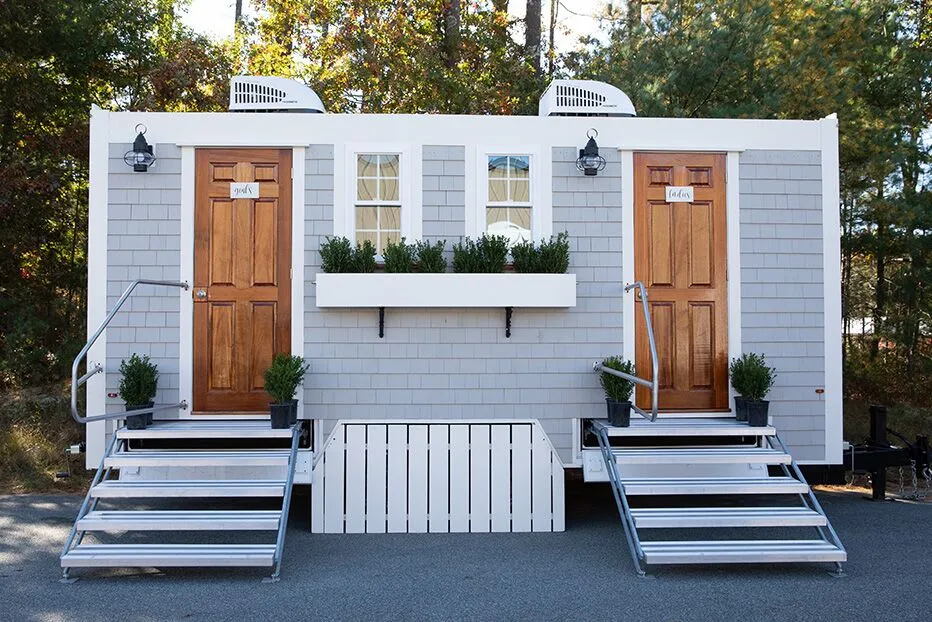 Wedding restroom units discretely staged at a venue in Baltimore, Maryland